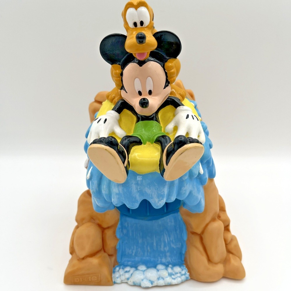 Dixie Disney Mickey Mouse & Pluto Splash Mountain 3oz Cup Dispenser 9" 2003